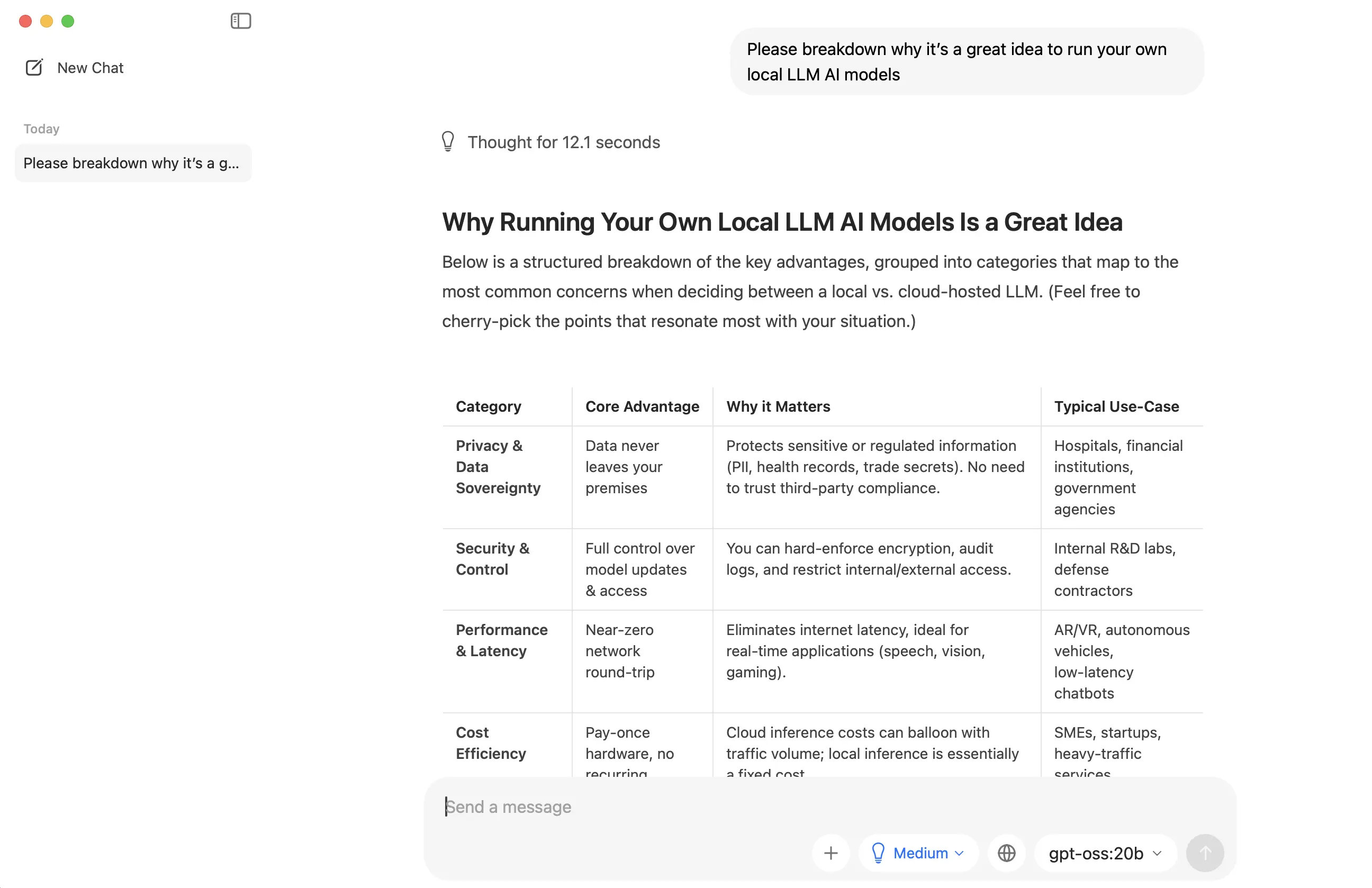 Ollama chat interface